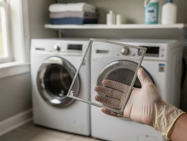 Davie Dryer Vent Cleaning specialist performing detailed lint trap cleaning service in Davie