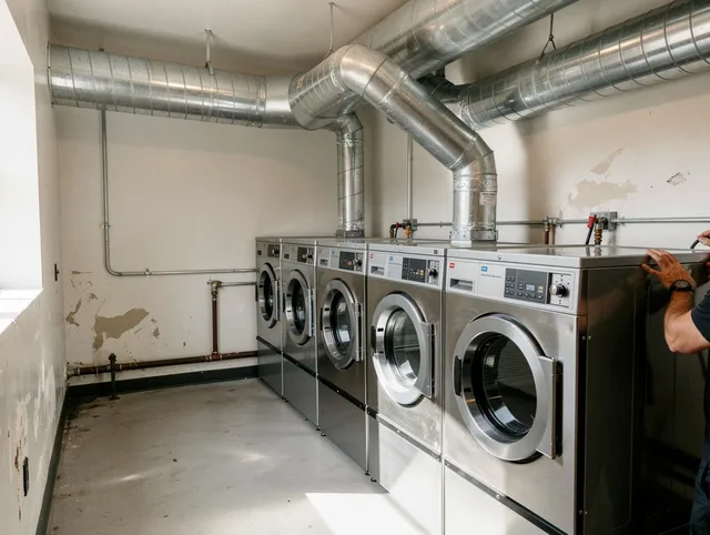 Davie Dryer Vent Cleaning team performing large-scale commercial dryer vent cleaning in Davie