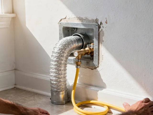 Davie Dryer Vent Cleaning certified technician performing specialized gas dryer vent cleaning in Davie